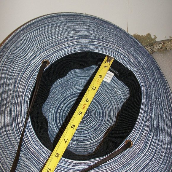 SOLD! Sloggers NWOT Wide Brim Blue Braided Sun Hat w/ Wind Lanyard - UPF 50+ - Picture 11 of 12